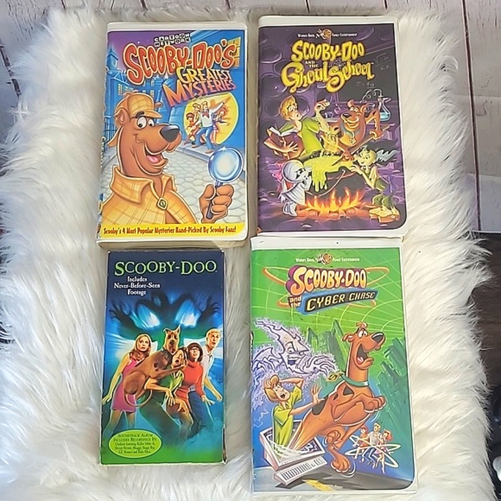 Vintage 90s Y2K Scooby-Doo VHS Cassette Tape Bundle of Four Collectible Rare